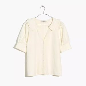 NWT Madewell Linen-Blend Peter Pan Collar Shirt